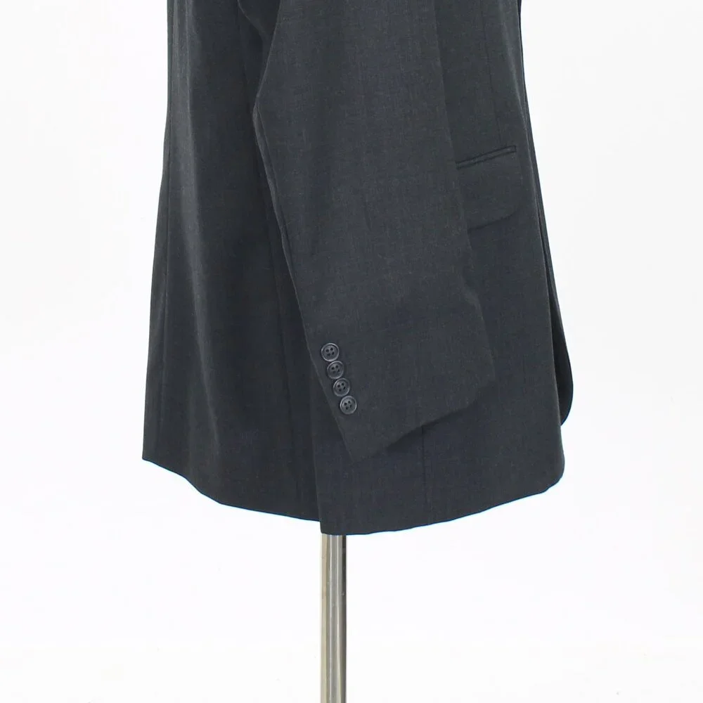 Stafford 44R Gray Blazer Sport Coat Jacket 2-Button Solid Y347